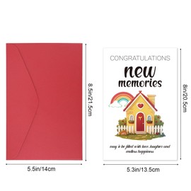 New Home Card, Housewarming Card Congratulations New Memories Funny New Apartment Greeting Card with Envelope House Warming Gifts Present for Moving New House