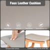 Allinside Faux Leather Ottoman Footstool, with Soft Curved Seat Cushion