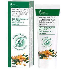 doc nature's incense menthol gel, 100 ml, mobility gel with incense and menthol, ideal for rubbing and massages, refreshing, nourishing, without mineral oils, no dyes