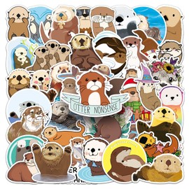 Otter Stickers Eurasian River Otter Stickers Pack of 50 Skateboard Graffiti Stickers Motorcycles Bicycle Snowboard Luggage Laptop Car Suitcase for Children and Teenagers Waterproof Vinyl Stickers