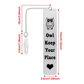 Thank You Gifts Bookmark Inspirational Gift for Reading Book Lover Bookworm Readers Bookish Owl Bookmark for Adults Friends Coworker Son Daughter Graduation Christmas Birthday Gift for Women Men Teens