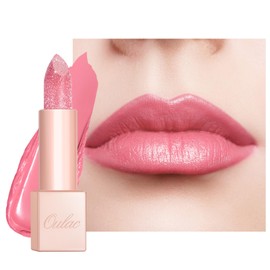 OULAC Moisturising Shine Lipstick Pink, Shimmering with Shiny Surface, Creamy Texture, Lip Care for Moisturising Lips, Infinity Moisture, Vegan 10 Pink Moon