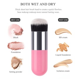 Powder Cosmetic Brush, Makeup Brush, Powder Blush Brush, Large Face Brush for Loose or Pressed Powder, Powder Brush Plush Fibre Brush (2 Pack)