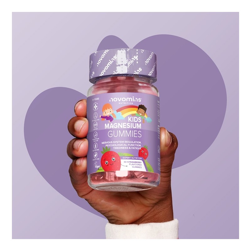 Novomins Kids Magnesium Strawberry Flavoured 30 Gummies
