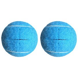 HiBallBall 2 Pack Precut Tennis Balls for Walkers, Heavy Duty Glide Balls for Walkers & Furniture Legs - Universal Floor Protectors, Long Lasting & Easy Installation (Blue)