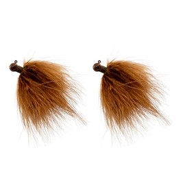 6th Sense Wig Jig – The Ultimate Smallmouth Finesse Jig – Premium Hand-Tied Marabou with Premium #2 Hook (Brownie)