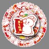 50PCS Cute Cartoon Rabbits Sticker Decoration Festive Red 2023 New