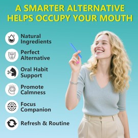 3PCS Mint Flavored Chewable Essential Oil Breath Stick, Chew Stick with 9 Upgraded Thick Refill Cores for Long-Lasting Freshness, Natural Aroma Oral Sensory Fidget Tool for Habit Support