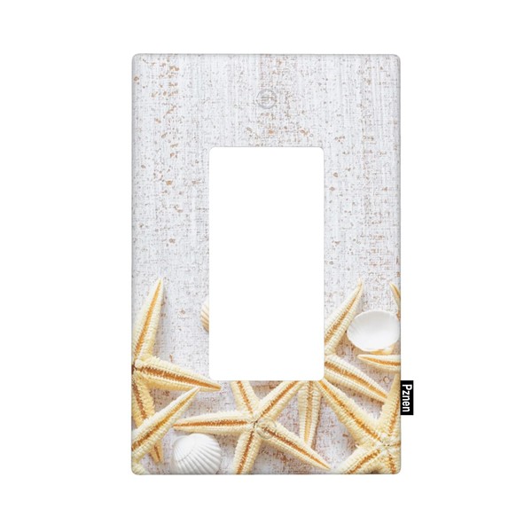Pznen Rustic Seashell Single Rocker Wall Plate Conch Shell on