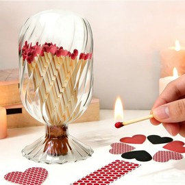 Helix Shaped Glass Match Cloche with Striker (Matches Not Included)