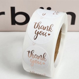 Gratitude Sticker Thank You Round Sticker Gift Packaging White 500 sheets 3ea