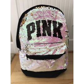 Victoria's Secret Victoria’s Secret Pink Bling Campus Backpack Sequin Silver Gold Iridescent NWT