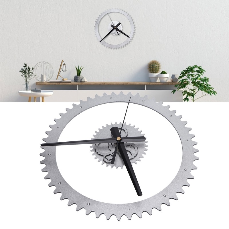 Simple Wall Clock Hollow Gear Frameless Design Hanging Clock with