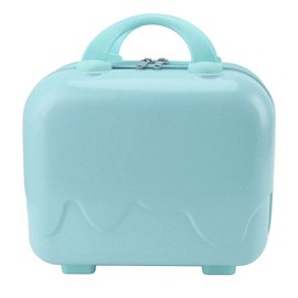 14in Small Travel Hand Luggage Mini Carry On Luggage Hard Shell Travel Case with Anti Slip Standing Feet Large Capacity Blue