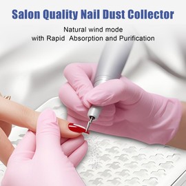 KmaxShip Nail Dust Collector with Turbine Brushless Motor 4000 rpm, Turbo Nail Fan Extractor Sucker, Manicures Vacuum Cleaner, Reusable Filter for Acrylic Nail Polishing Art Tech, Home & Salon