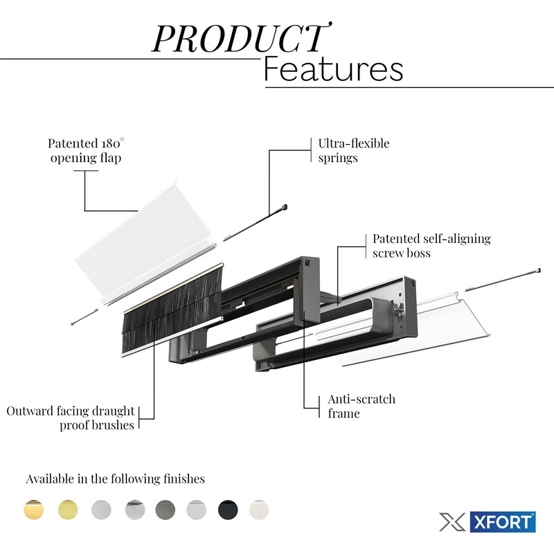 Xfort MailPlate 12" Letterplate White, Premium Draught Proof Postal Letterbox,