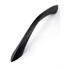 JIASENBAO Black Cabinet Pulls 5 Inch Arch Twisted Matte Black Handles Drawer Kitchen Cupboard Bathroom Dresser Cabinet Hardware Zinc Alloy 2 Pack