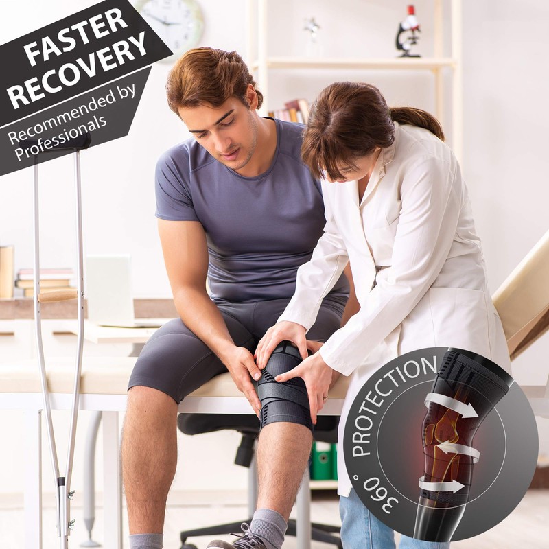PURE SUPPORT Knee Brace Sleeve with Strap Compression Patella Stabilizer