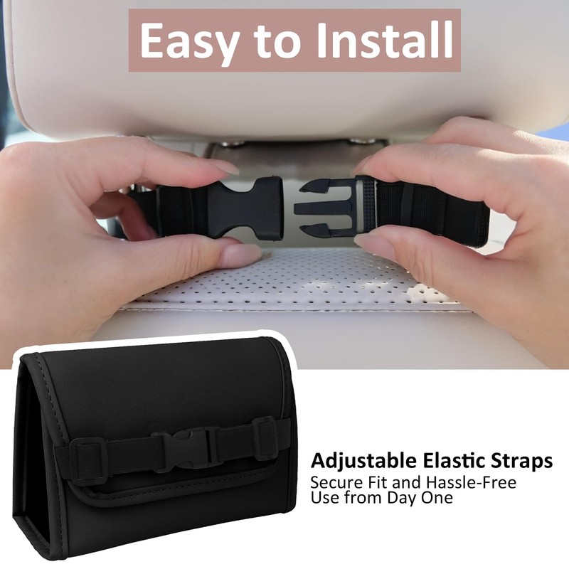 Premium Leather PU Tissue Holder for Car – Stylish and