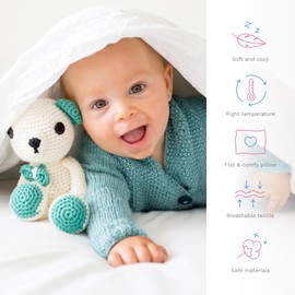 Baby Comfort 135x100 cm Quilted Duvet & Flat Pillow All Seasonal 2 Piece Set for Baby Cot Bed