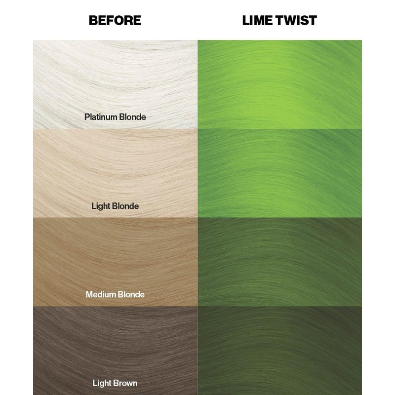 Crazy Color Vibrant Lime Twist Semi-Permanent Hair Dye. Highly Pigmented