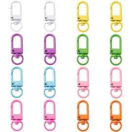 Cute Key Chain Parts, One-touch Keychain, Colorful Key Holder, Parts, Rotatable Hook, 360° Rotation, 16 Pieces, DIY Projects, Key Parts, DIY Accessories, Handmade Materials, Handmade Accessories with