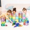 PicassoTiles 100 Piece Set 100pcs Magnet Building Tiles Clear Magnetic