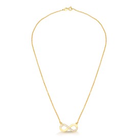 CRACCO 18k Gold Plated Necklace With Pendant of Infinity Symbol Studded in Zirconia, Hypoallergenic Gold Plated Necklace, Women for Necklace