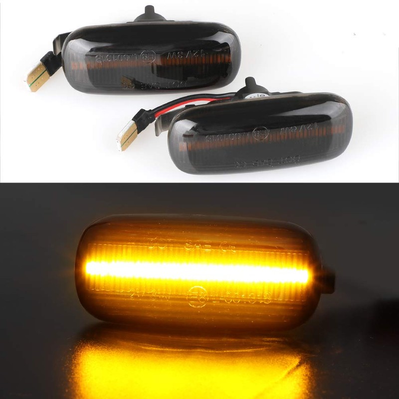 2 Pcs Dynamic Amber LED Side Marker Indicator Light for
