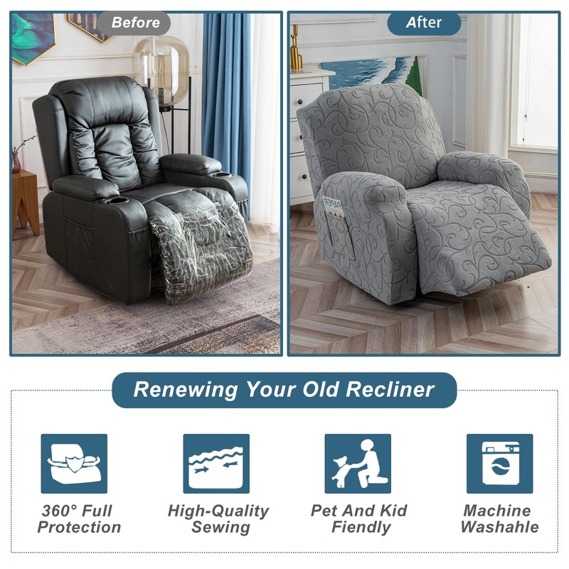 YUEANG 4 Pieces Recliner Cover Stretch Sofa Slipcover, Sofa Couch