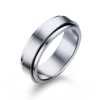 6mm Titanium Steel Silver Fidget Ring Stainless Steel Spinner Rings