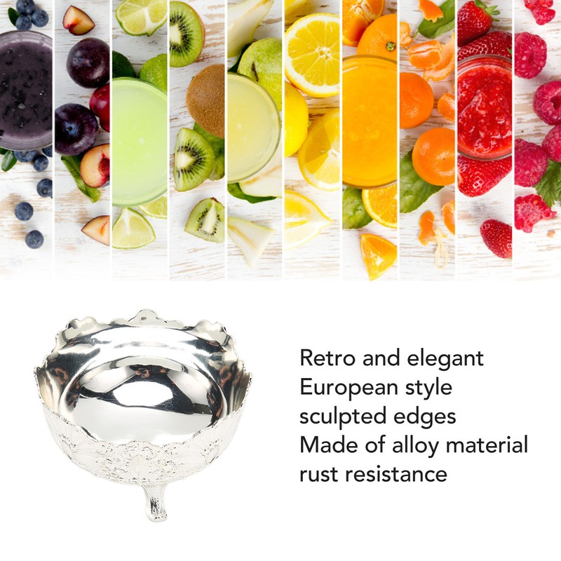 Serving Bowl European Style Retro Elegant Alloy Fruit Bowl for