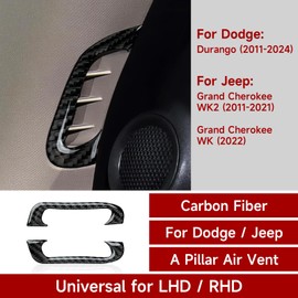 BRMYL A Pillar Air Vent Decals for 2011-2020 Dodge Durango / 2011-2021 Jeep Grand Cherokee WK2 Accessories Carbon Fiber Interior Stickers