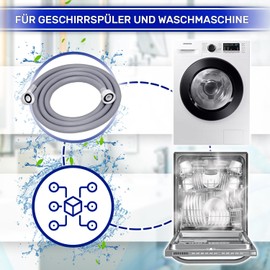 Inlet Hose Washing Machine and Dishwasher 2 m Water Hose for Temperatures up to 25 °C Pressure from 20 to 60 Bar Connection is Straight and Angled Diameter 3/4 Inch Made in Italy MONTERAL