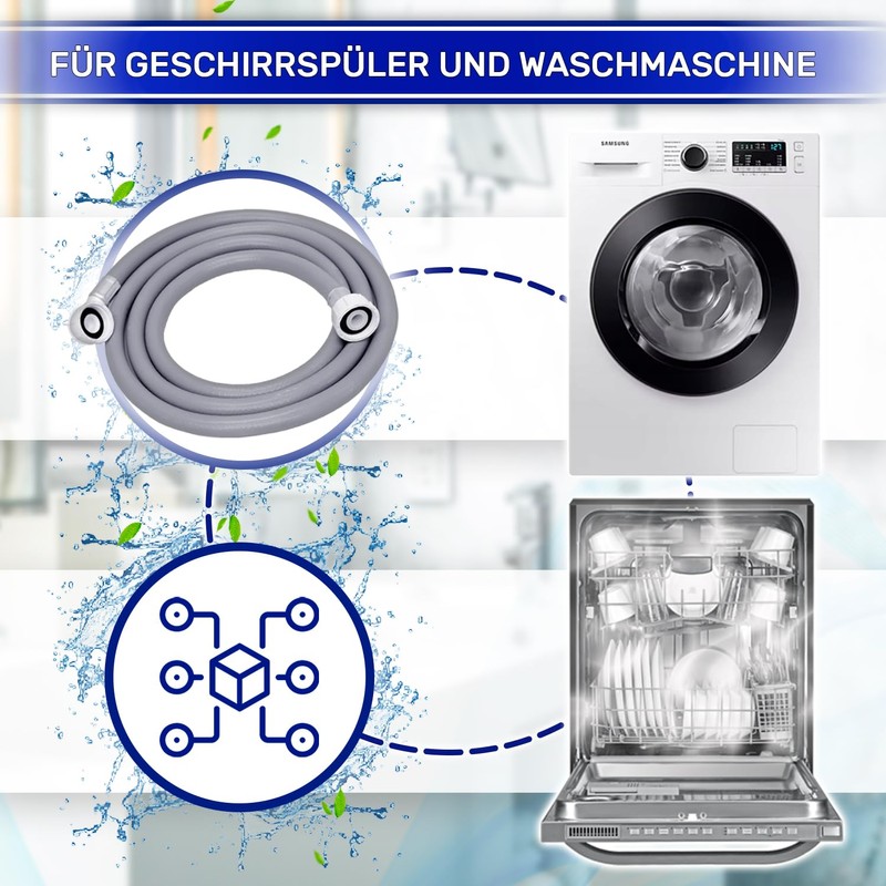 Inlet Hose Washing Machine and Dishwasher 2 m Water Hose