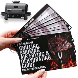 INFRAOVENS Cooking Guide Accessory for Ninja Woodfire Outdoor Grill Pro XL, Pro Connect XL, OG800 OG900 Series, Waterproof Cheat Sheet for Wood Fire 7-in-1, Electric Master Grill, Air Fryer & Smoker