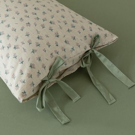 HighBuy Floral Pillowcases Set of 2 Floral Print Pillow Shams Cover - 100% Cotton Coquette Cottagecore Pillow Cases,Envelope Closure with Bowkno Tie 2-Piece Pillow Covers