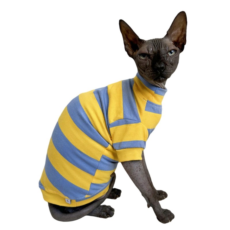 Sphynx Cat Clothes Shirts for Hairless Cat, Wide Stripe Cats