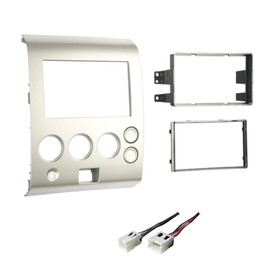 Double Din Car Stereo Install Dash Kit and Wire Harness -Made for Nissan: 2004-2005 Armada/Pathfinder Armada (No Factory Nav), 2004-2007 Titan (No Factory Nav Vehicles, Single Zone AC Vehicles Only)