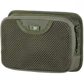 M-Tac Tactical Bag Insert Modular Organizer Utility Admin Pouch Hook Fasteners - Mesh Pocket (Ranger Green)