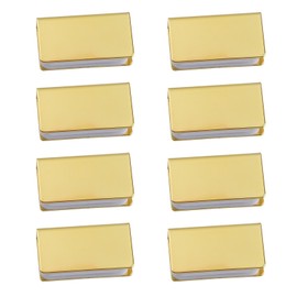 UFURMATE Non Magnetic Latch Clamp, 8Pcs Adjustable Frameless Glass Clip Magnetic Door Touch Clamp Rectangular Metal Glass Door Clamps, Glass Cabinet Latch Clamp for 3-6mm Thick Glass Door (Gold)