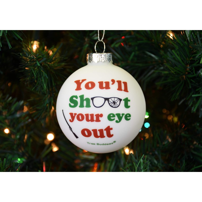 Tree Buddees Adorno navideño de cristal con texto en inglés