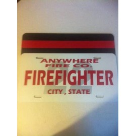 Thin Red Line Reflective License Plate Topper