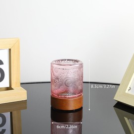 CZSHCKJYXGS Small Battery Operated Light with Timer,Adult Night Lights for Bedroom,Mini Lamp for Lndoor Use in Bathroom, Hallway,Glass Light Lamp (Pink)