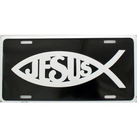 Smart Blonde LP-243 Jesus Fish Metal Vanity Novelty License Plate