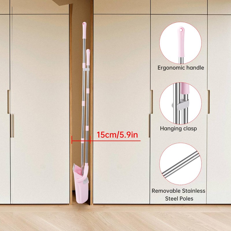 Broom and Dustpan Set House Brooms for Sweeping Indoor Collapsible