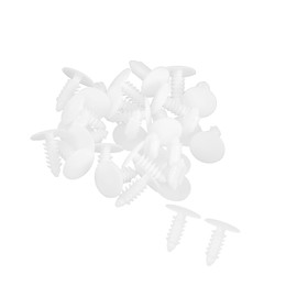 Motoforti Universal Push Bumper Fastener Rivet Clips, 0.51"x0.67", Plastic, White,30pcs