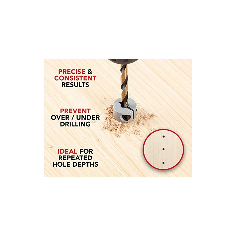 Professional Stop Collar Set - Drill Bit Depth Stop -