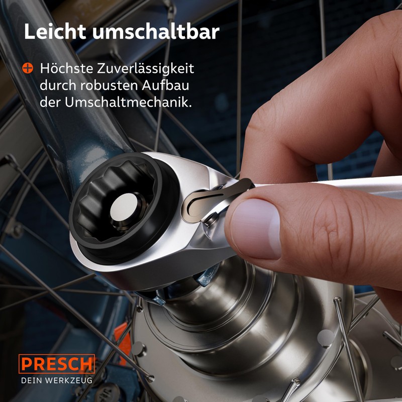 PRESCH Double Ratchet Wrench Set 3 Pieces (8-19 mm) with
