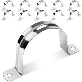 10 Pcs Pipe Clips 60mm,Caianwin Pipe Clamp Stainless Steel 304 Pipe Strap Clamps for Installing Gas,Qater or Hose Pipes